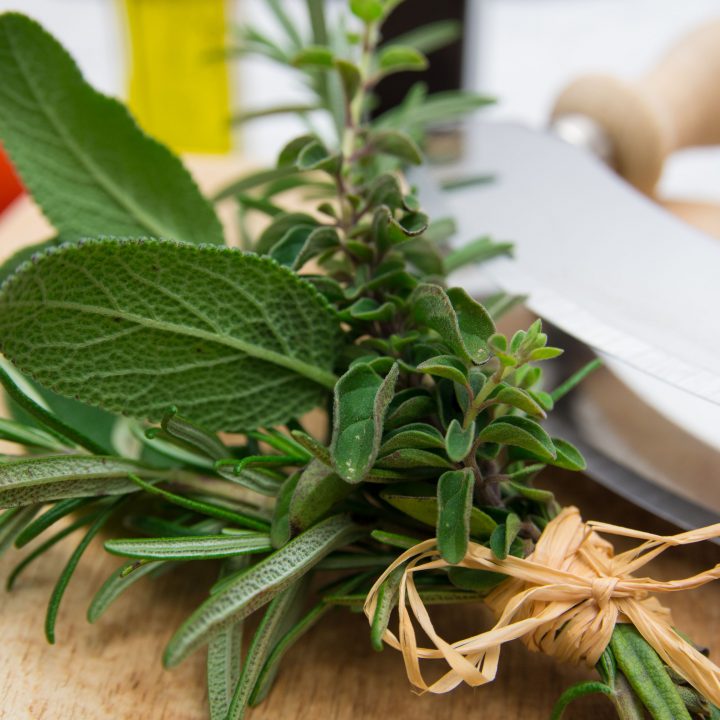 bundle fresh culinary herbs
