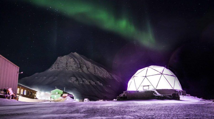 20-foot geodesic dome with northern lights dome - image by domegreenhouses.com #GeodesicDomeGreenhouse #DomeGreenhouse #GeodesicDomes #GardensAll.com 

