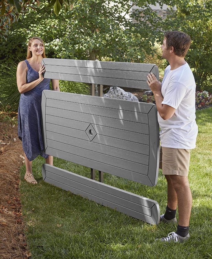 Cosco Outdoor Living, 6 ft. Folding Wood Grain Picnic Table