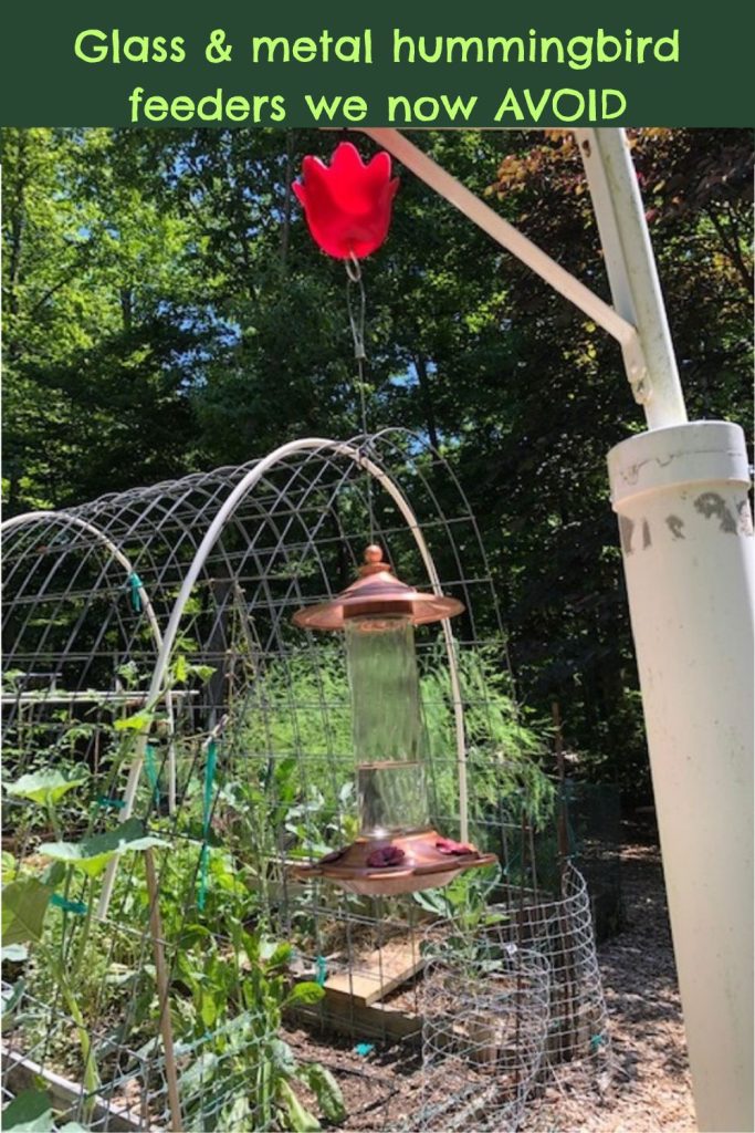 Glass & metal hummingbird feeders we now AVOID