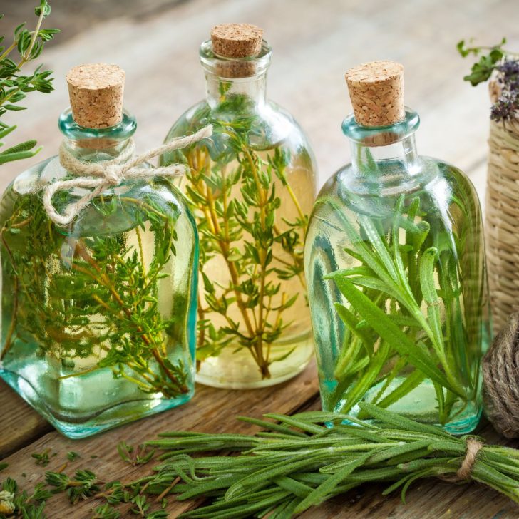 Infusing Herbs in Oil-3 bottles-1200x1200