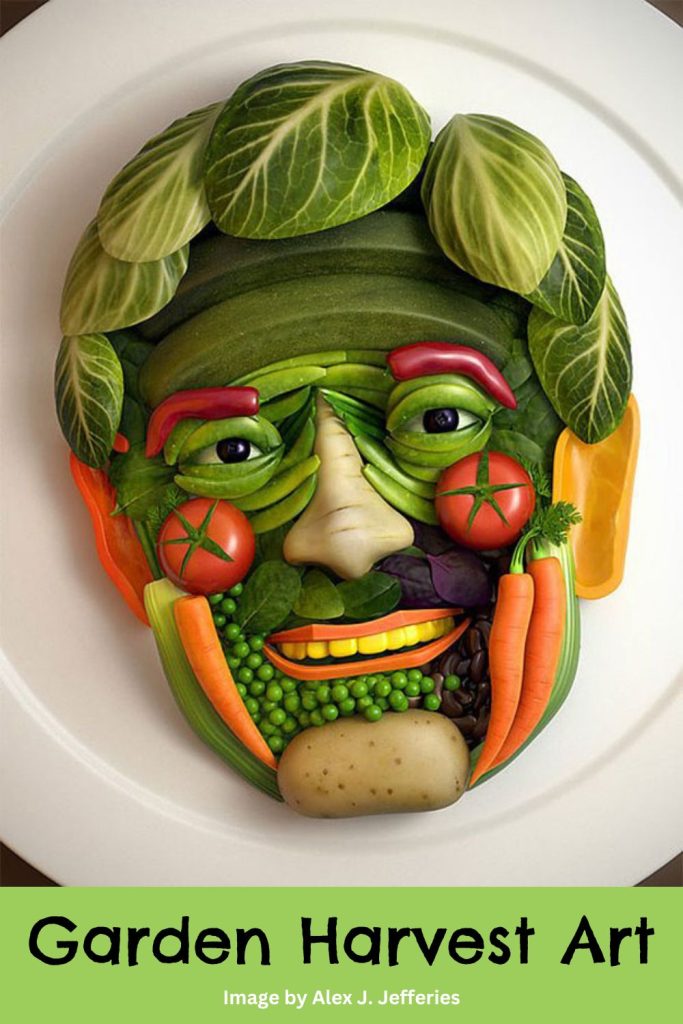 Man's Face - Food Art Using Fresh Vegetables