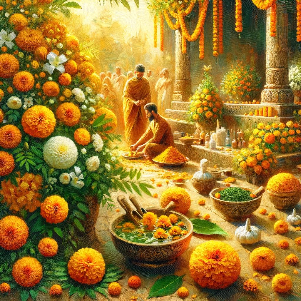 Marigolds are widely used in Indian weddings, religious events and Ayurvedic medicine.
